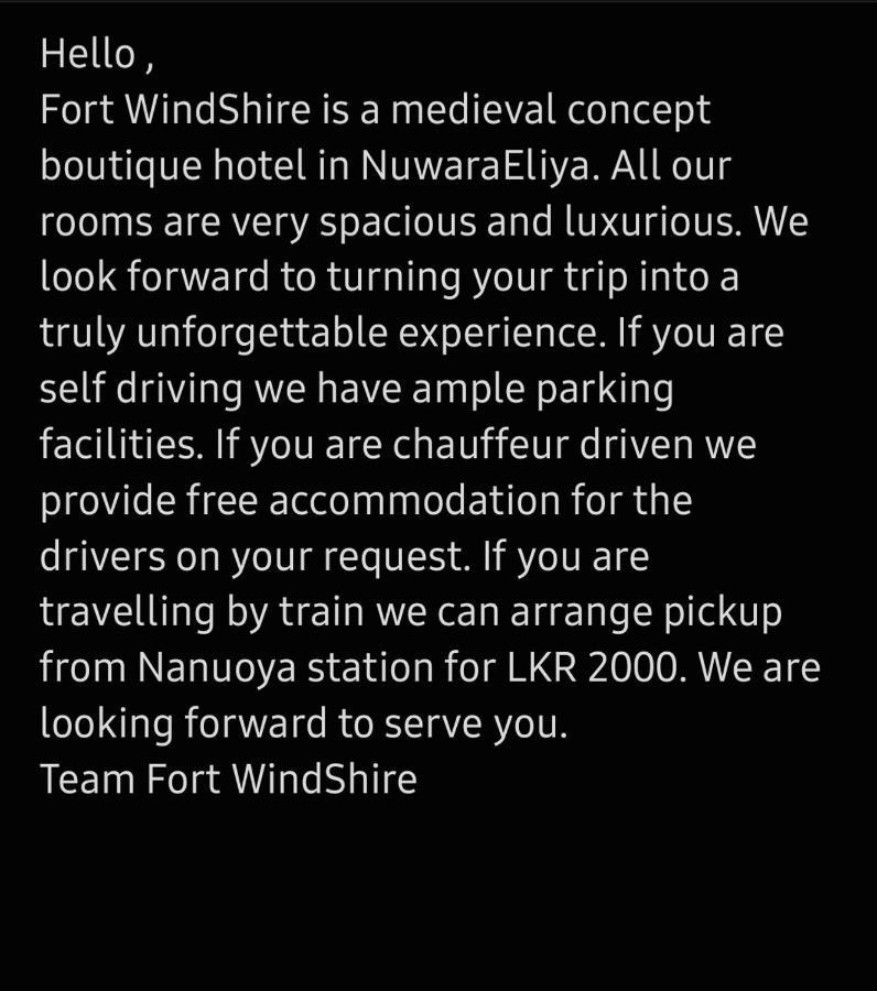 Fort Windshire Nuwara Eliya Exteriör bild